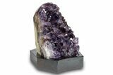 Deep Purple Amethyst Geode With Wood Base - Uruguay #275690-2